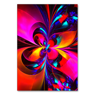 Modernes Abstraktes Blumenmuster Red Blue Muster # Tischnummer