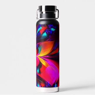 Modernes Abstraktes Blumenmuster Red Blue Muster # Trinkflasche