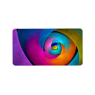 Modernes Abstraktes Blumenmuster Rosa Blaues Muste Adressaufkleber