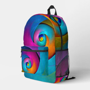 Modernes Abstraktes Blumenmuster Rosa Blaues Muste Bedruckter Rucksack