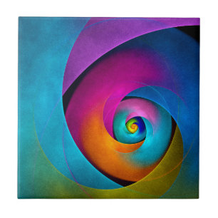 Modernes Abstraktes Blumenmuster Rosa Blaues Muste Fliese