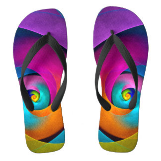 Modernes Abstraktes Blumenmuster Rosa Blaues Muste Flip Flops