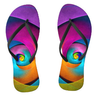 Modernes Abstraktes Blumenmuster Rosa Blaues Muste Flip Flops