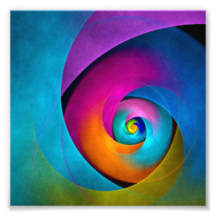Modernes Abstraktes Blumenmuster Rosa Blaues Muste Fotodruck