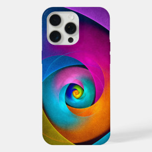 Modernes Abstraktes Blumenmuster Rosa Blaues Muste iPhone 15 Pro Max Hülle