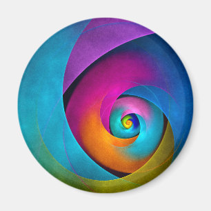 Modernes Abstraktes Blumenmuster Rosa Blaues Muste Magnet