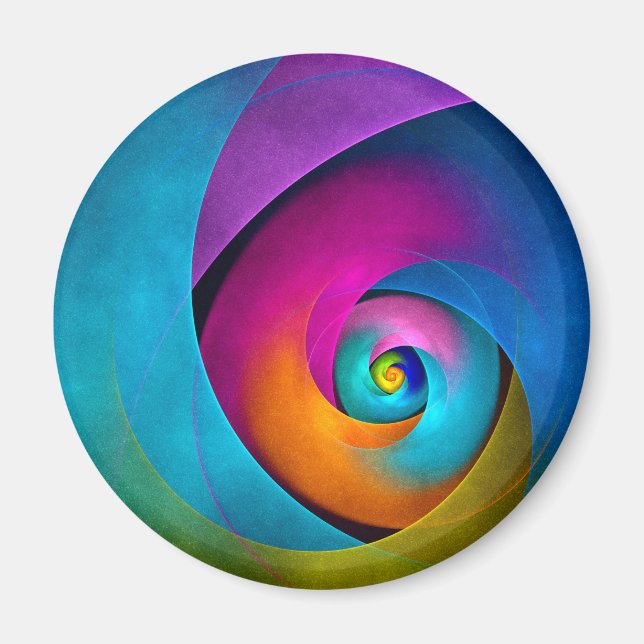 Modernes Abstraktes Blumenmuster Rosa Blaues Muste Magnet (Vorne)