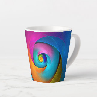 Modernes Abstraktes Blumenmuster Rosa Blaues Muste Milchtasse