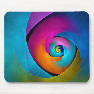Modernes Abstraktes Blumenmuster Rosa Blaues Muste Mousepad