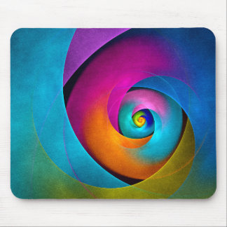 Modernes Abstraktes Blumenmuster Rosa Blaues Muste Mousepad