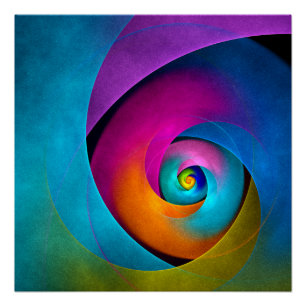 Modernes Abstraktes Blumenmuster Rosa Blaues Muste Poster