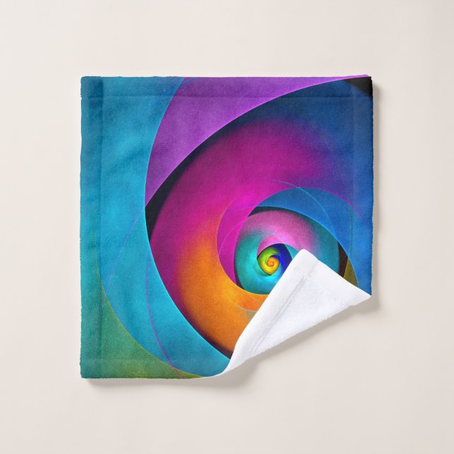 Modernes Abstraktes Blumenmuster Rosa Blaues Muste Waschlappen (Waschlappen)