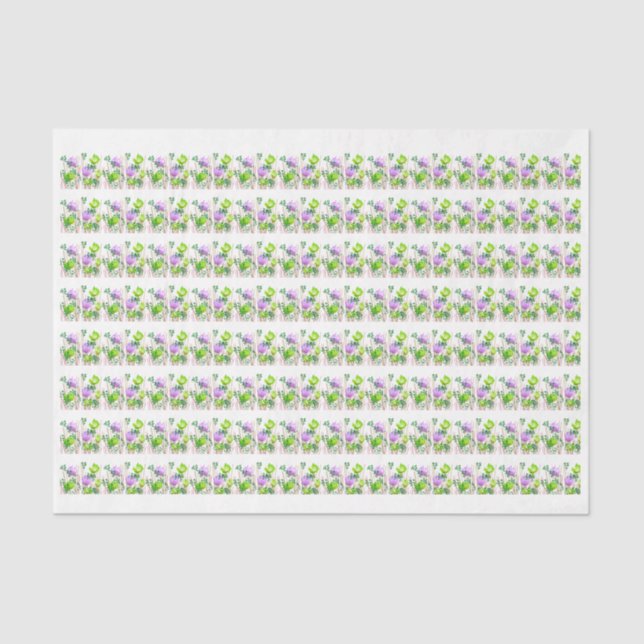 Modernes abstraktes botanisches Gewebe Seidenpapier (Vorderseite)