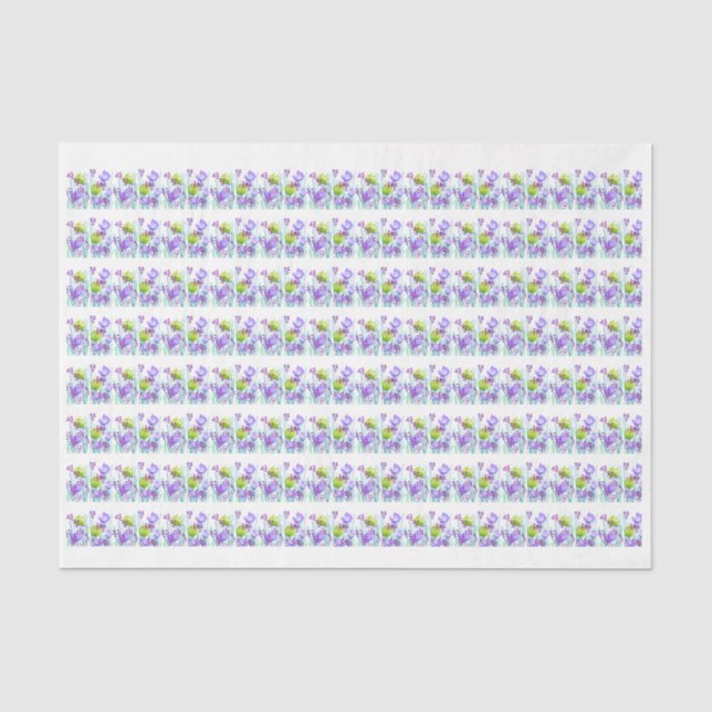 Modernes abstraktes botanisches Gewebe Seidenpapier (Vorderseite)