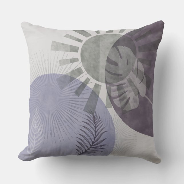 Modernes Abstraktes botanisches Kissen (Vorderseite)