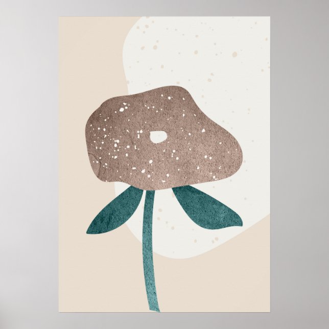 Modernes Abstraktes Botanisches Leaf Wall Art Post Poster (Vorne)