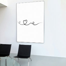Modernes Abstraktes Brush Herz Kontinuierliche Lin Poster