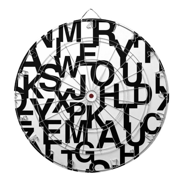 Modernes, abstraktes, chaotisches Schriftbild Dartscheibe (vorne)