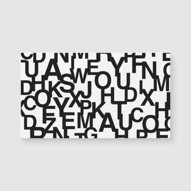 Modernes, abstraktes, chaotisches Schriftbild Magnetkarte (Vorderseite)