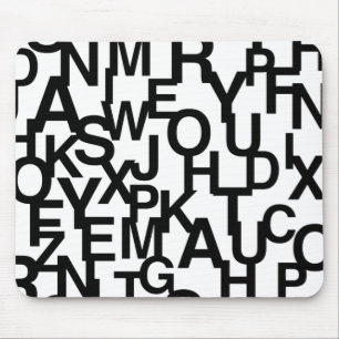 Modernes, abstraktes, chaotisches Schriftbild Mousepad