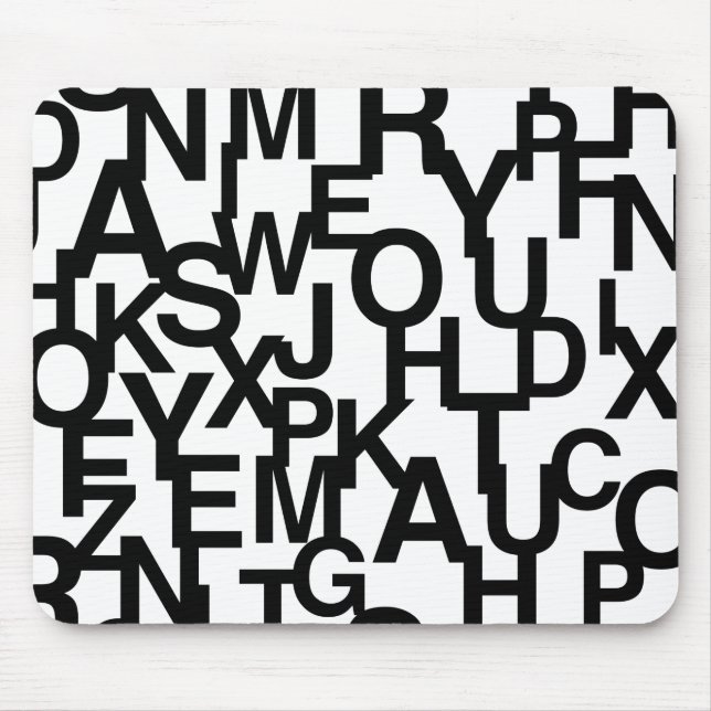 Modernes, abstraktes, chaotisches Schriftbild Mousepad (Vorne)