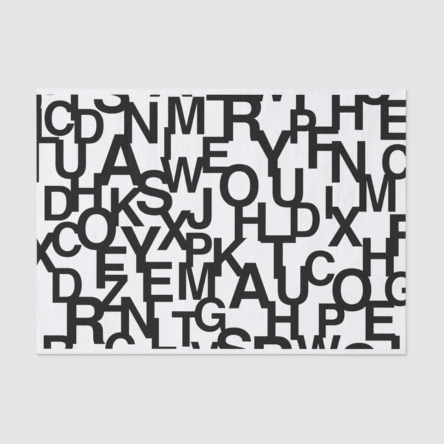 Modernes, abstraktes, chaotisches Schriftbild Seidenpapier (Vorderseite)