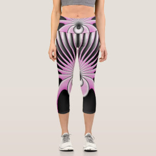Modernes Abstraktes Crazy Fraktal Art Muster Capri Leggings