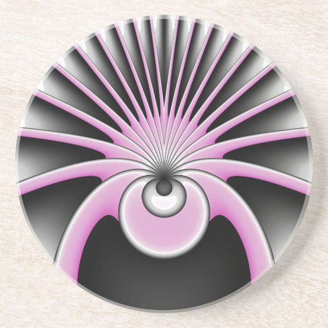 Modernes Abstraktes Crazy Fraktal Art Muster Getränkeuntersetzer (Vorne)