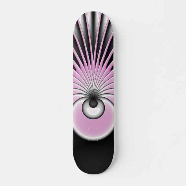 Modernes Abstraktes Crazy Fraktal Art Muster Skateboard (Vorne)