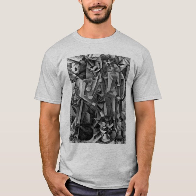 Modernes abstraktes Cubist-Malerei-Shirt T-Shirt (Vorderseite)