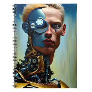 Modernes Abstraktes Cyborg Fantasy Male Journal Notizblock