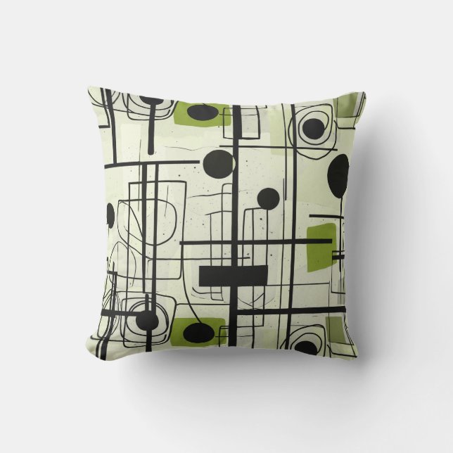 Modernes abstraktes Design, dynamische Linien Thro Kissen (Vorderseite)