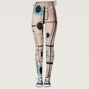 Modernes abstraktes Design, dynamische Linien Thro Leggings
