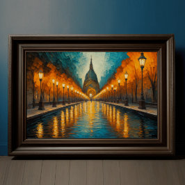 Modernes Abstraktes Design Gold Orange Blue Europe Poster