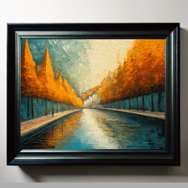 Modernes Abstraktes Design Gold Orange Blue Europe Poster