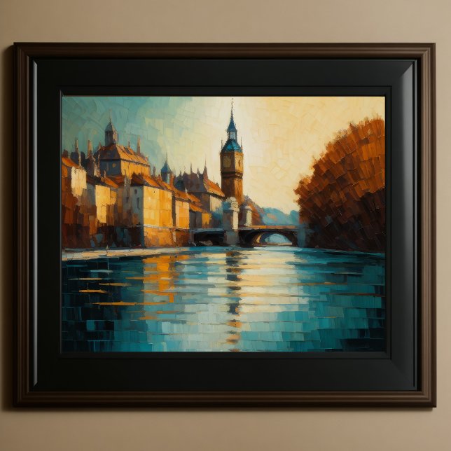 Modernes Abstraktes Design Gold Orange Blue Europe Poster (Von Creator hochgeladen)