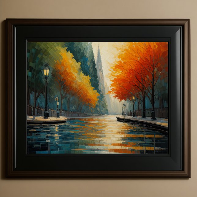 Modernes Abstraktes Design Gold Orange Blue Europe Poster (Von Creator hochgeladen)