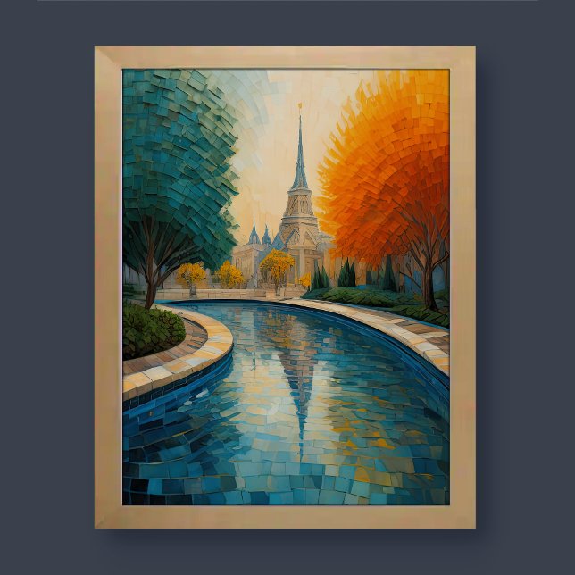 Modernes Abstraktes Design Gold Orange Blue Europe Poster (Von Creator hochgeladen)