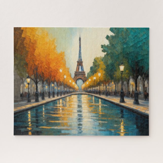 Modernes Abstraktes Design Gold Orange Blue Europe Puzzle (Horizontal)