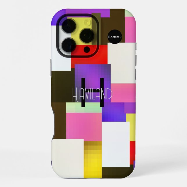 Modernes, abstraktes Design Handy Fall HAMbWG iPhone Hülle (Rückseite)