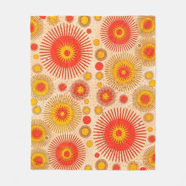 Modernes abstraktes Design mit floralen und  Fleecedecke (Vorderseite)