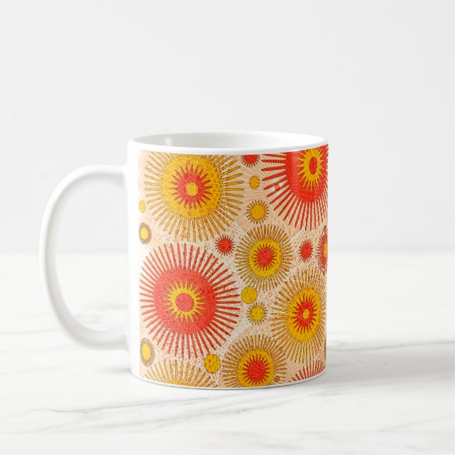 Modernes abstraktes Design mit floralen und  Kaffeetasse (Links)