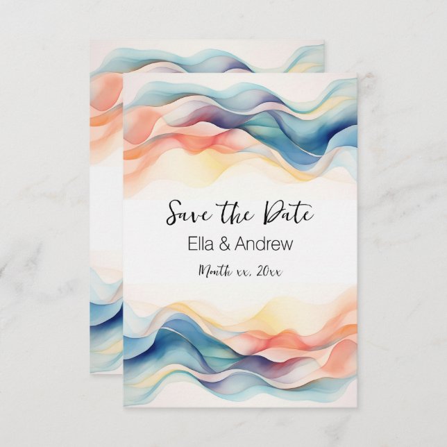 Modernes Abstraktes Design Save The Date (Vorne/Hinten)