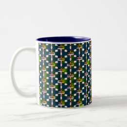 Modernes abstraktes Digitalmuster-Design 1227 Zweifarbige Tasse
