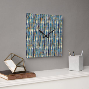 Modernes abstraktes Digitalmuster-Design 1230 Quadratische Wanduhr