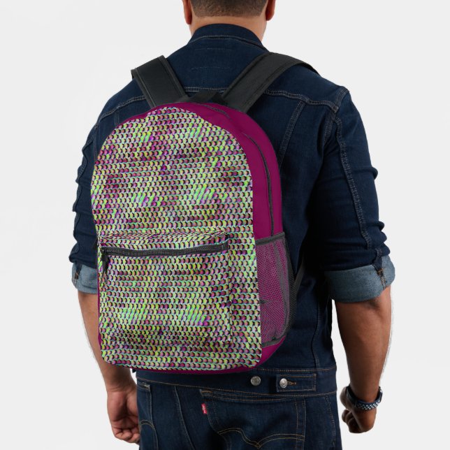Modernes abstraktes Digitalmuster-Design 1233 Bedruckter Rucksack (Insitu (Modell))
