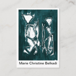 Modernes Abstraktes Dunkles Aquamarin Grau künstle Visitenkarte