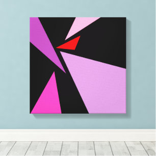 Modernes Abstraktes, einfaches geometrisches Rosa Leinwanddruck