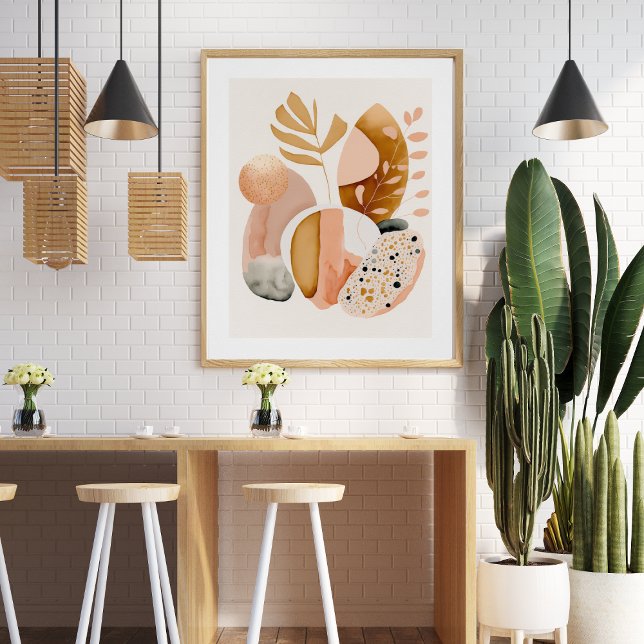 Modernes Abstraktes Elegantes Minimalistisches Ros Poster (Von Creator hochgeladen)