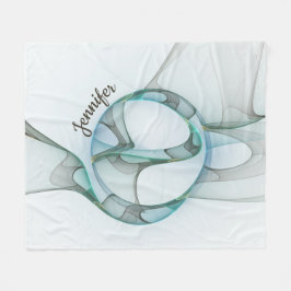 Modernes Abstraktes Fraktal Blau Türkis Grauer Nam Fleecedecke